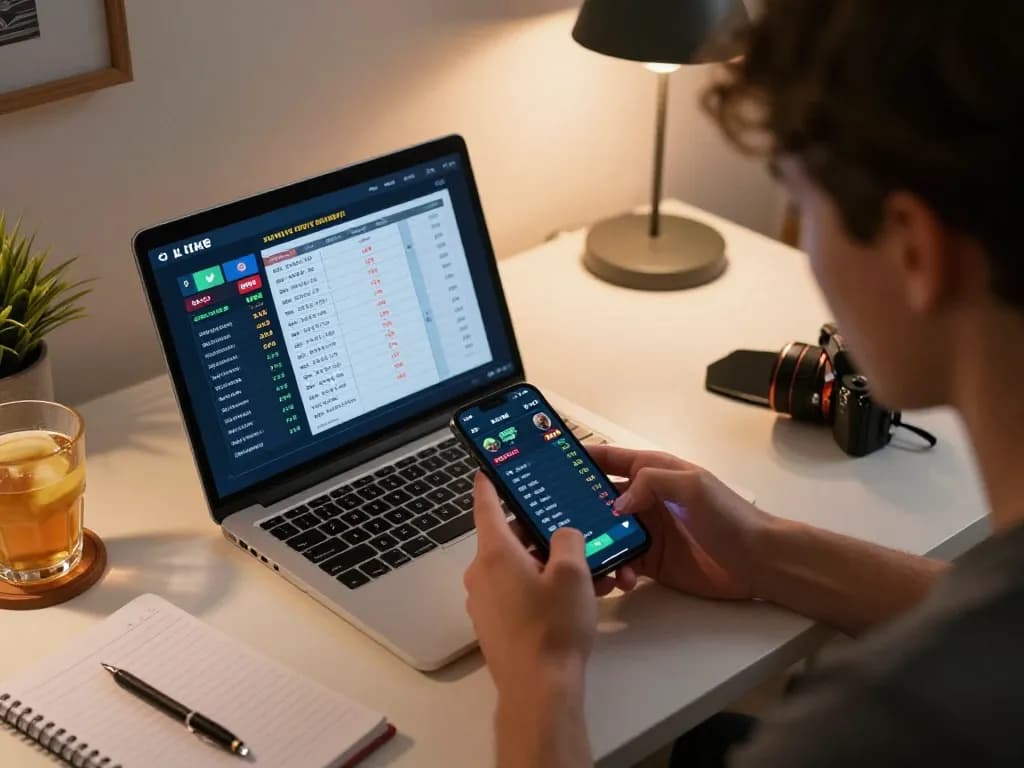 Penuh perhatian penjudi menggunakan hoki88 login alternatif untuk taruhan olahraga, menampilkan odds langsung dan analisis strategis di smartphone.