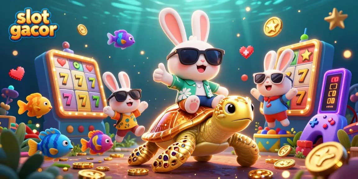 Experience thrilling gameplay with slot gacor and lucky characters amidst vibrant colorful casino elements.