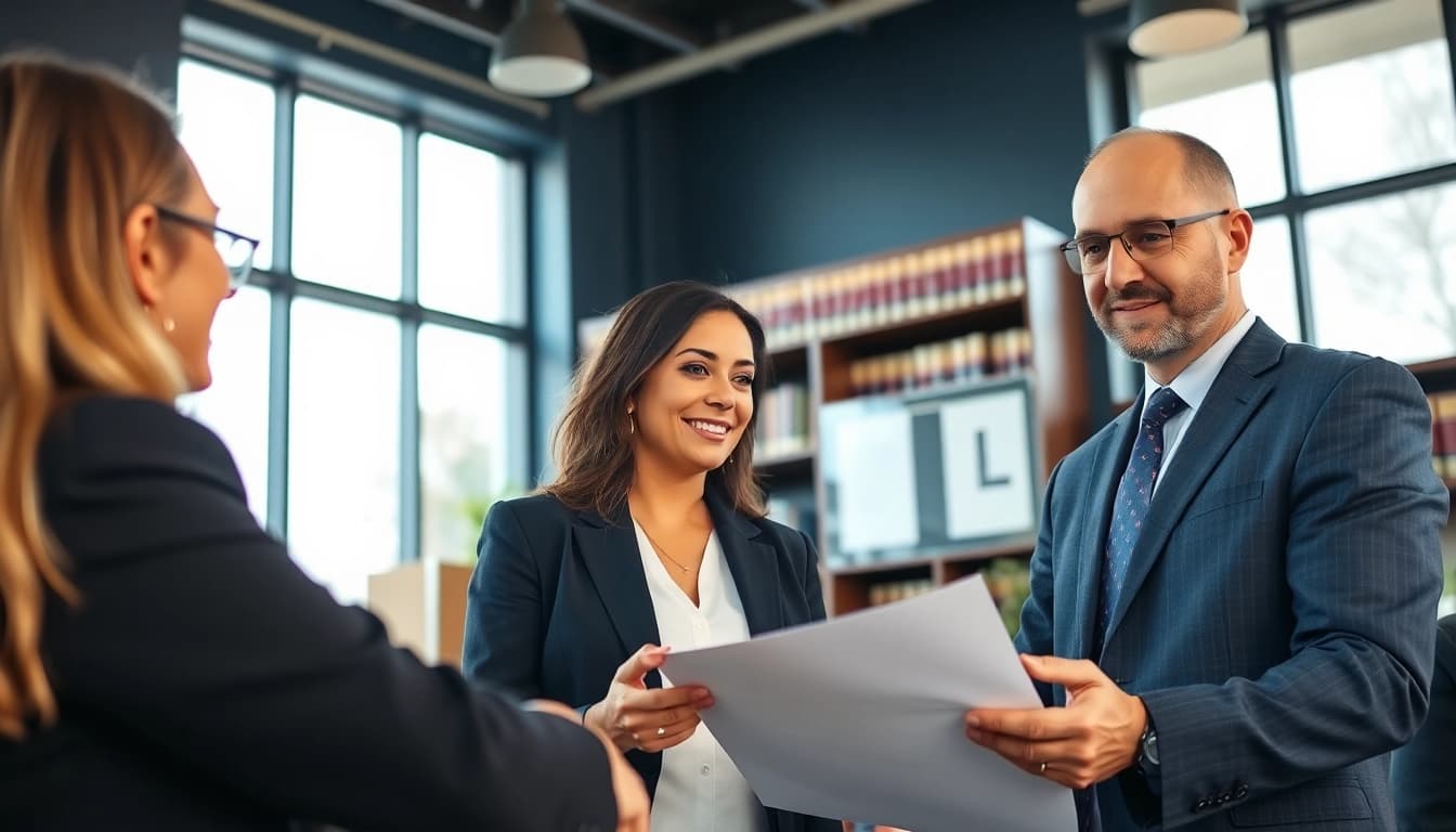Greenville Personal Injury Lawyers consulting with a client in a welcoming office.