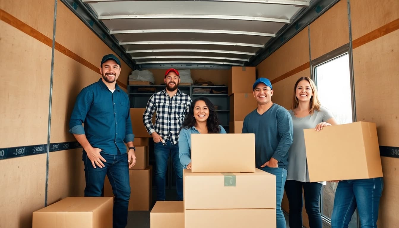 Local moving company team efficiently packing belongings for a hassle-free move.