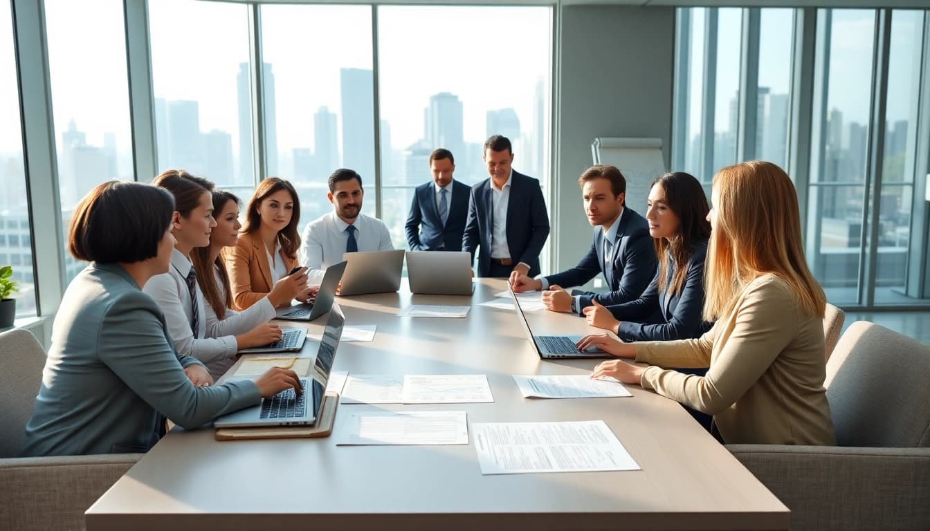Discussing Annual compliance strategies during a professional business meeting.