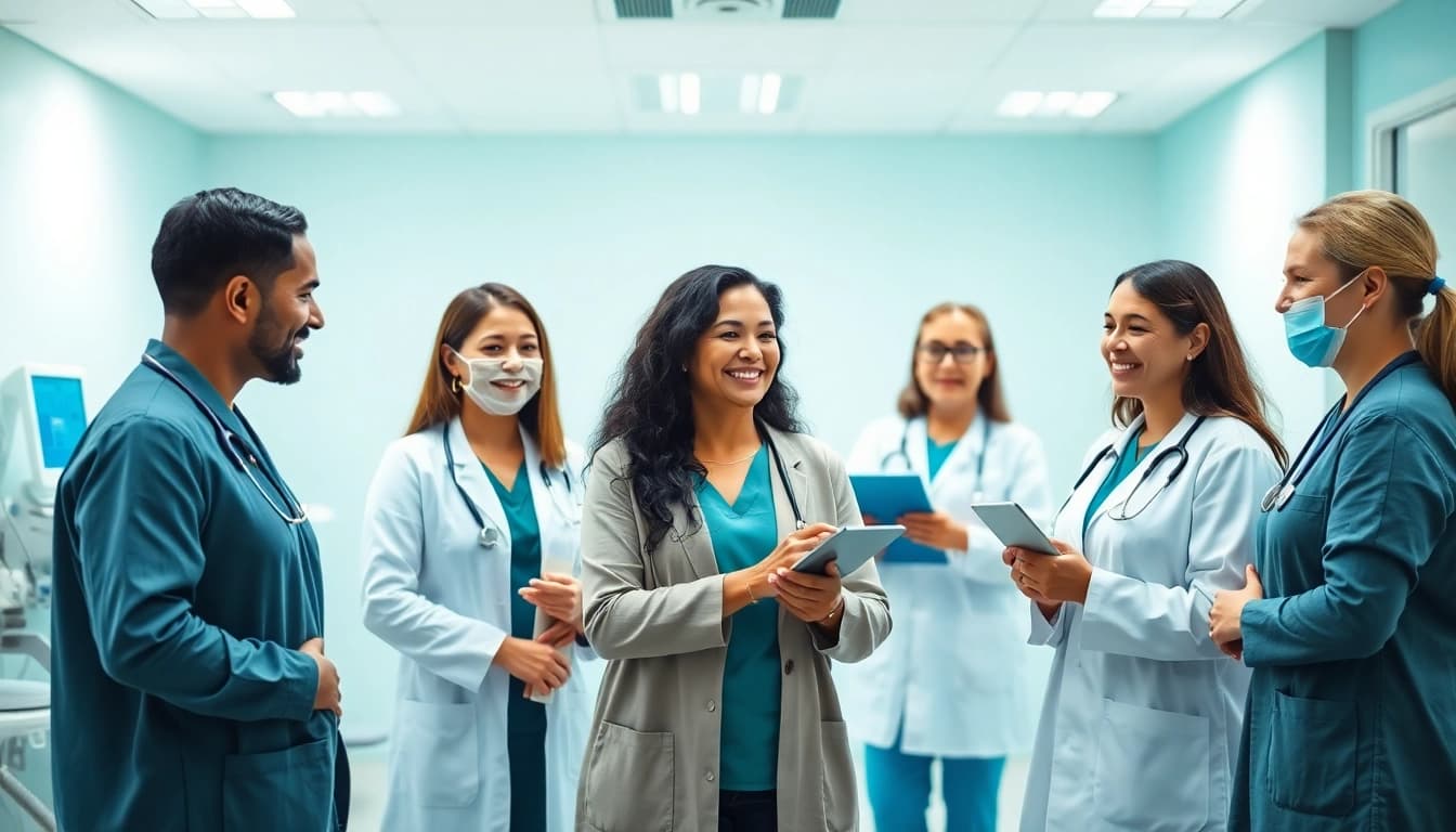 Engaging healthcare professionals at https://www.medexdtc.com providing personalized patient care in a modern clinic.