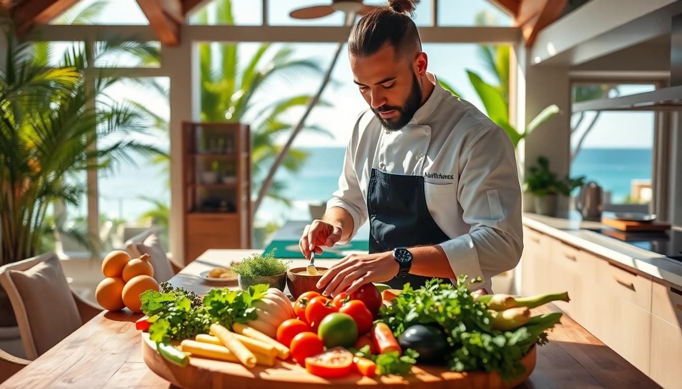 Prepare exquisite dishes with a private chef Sint Maarten in a tropical villa setting
