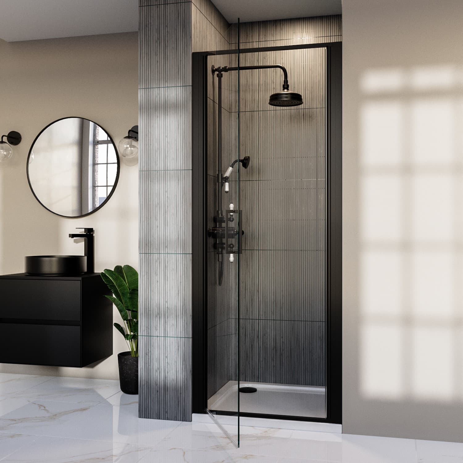 Black Frame Shower Doors for Stylish Bathroom Remodeling