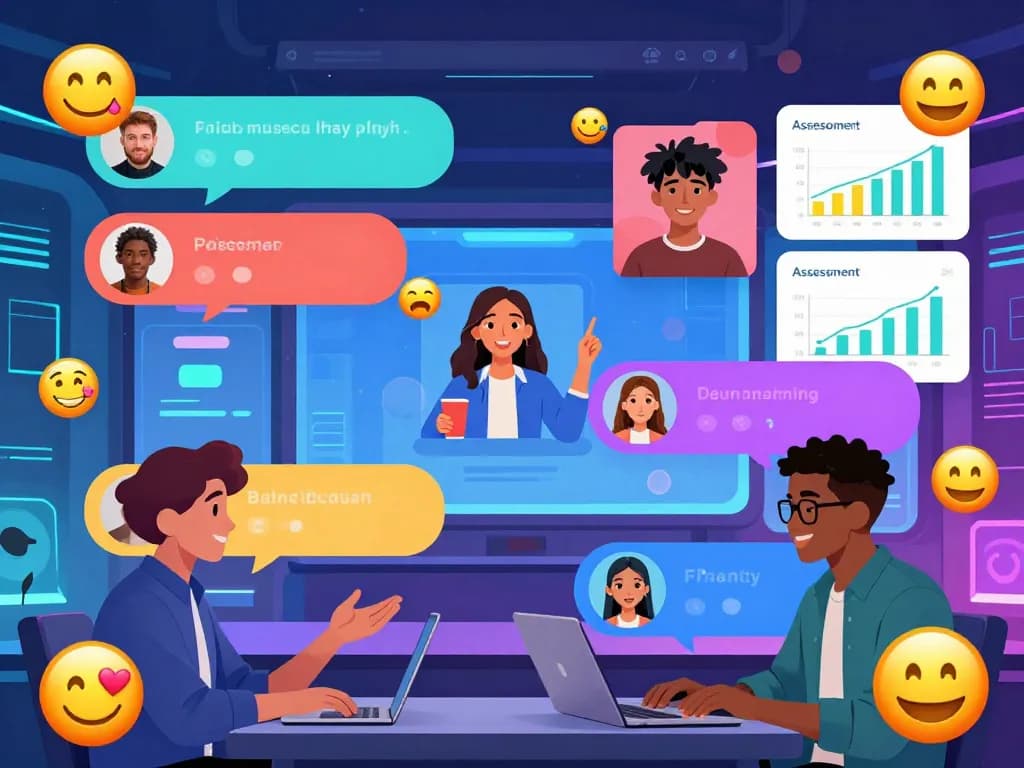 Engaging spicy chat interface showcasing lively conversations, diverse characters, and colorful graphics.