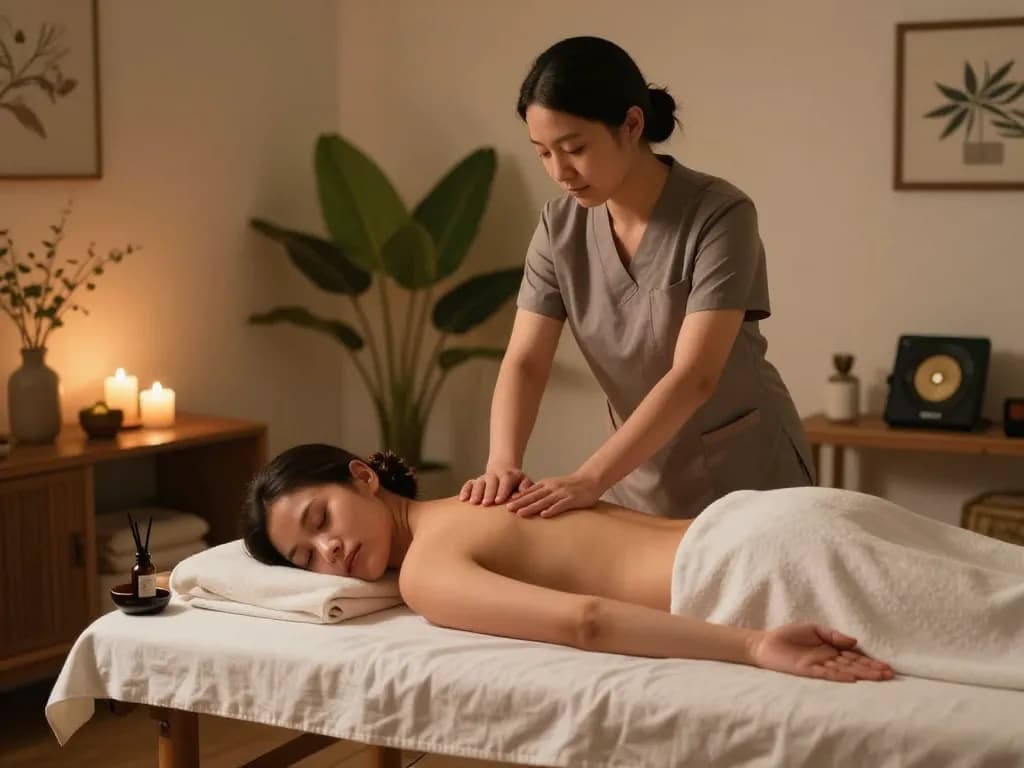 Relaxing Thai massage experience at home with www.maxim-anma.net premium services.