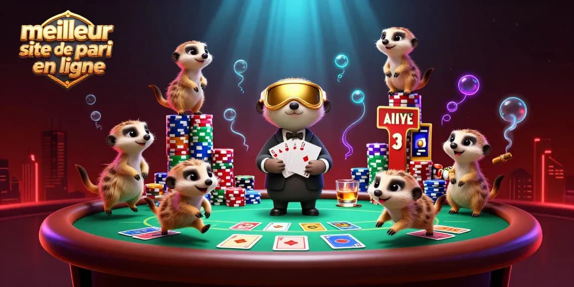 Vivez l'action sur le meilleur site de pari en ligne avec une colonie de suricates gérant un casino animé.