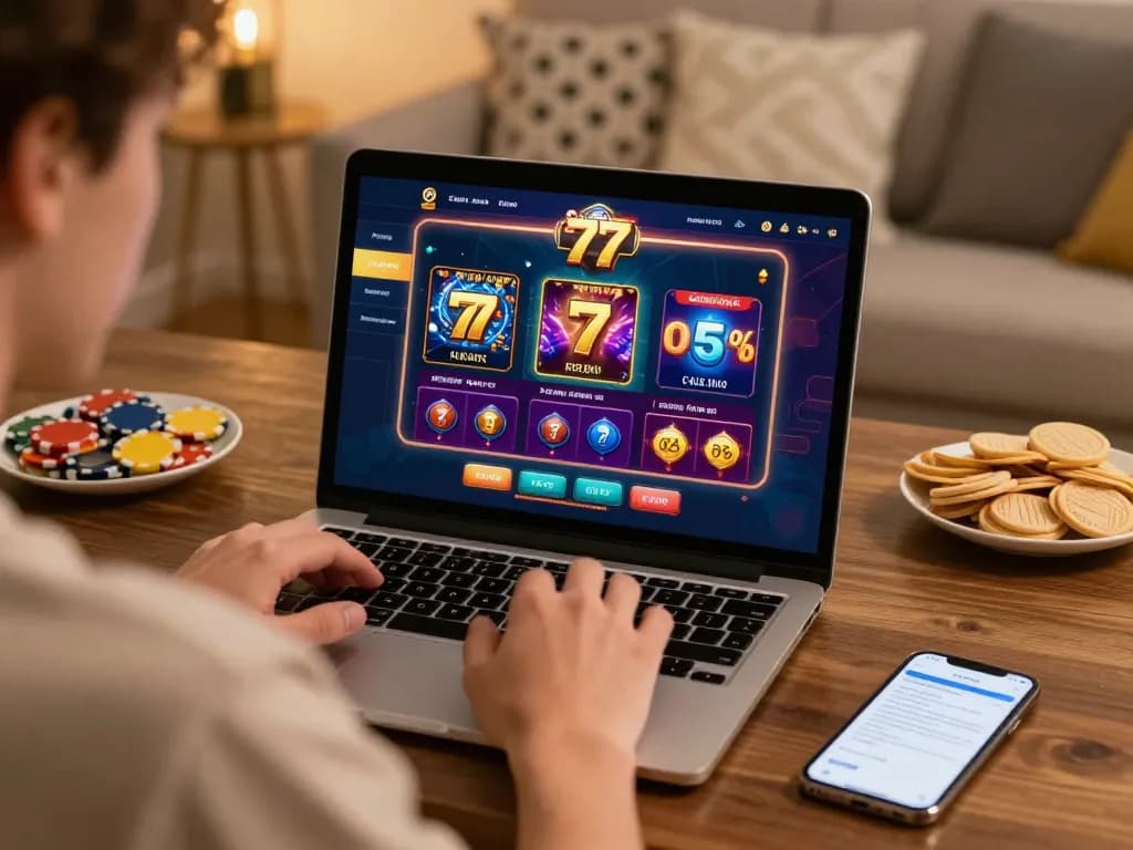 Player engaging with the alexis77 online casino interface for a thrilling gaming experience.