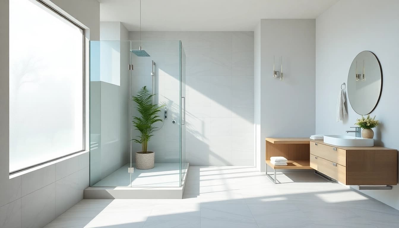 Experience luxurious elegant showers Australia in a modern bathroom setting, featuring sleek design and soft lighting.