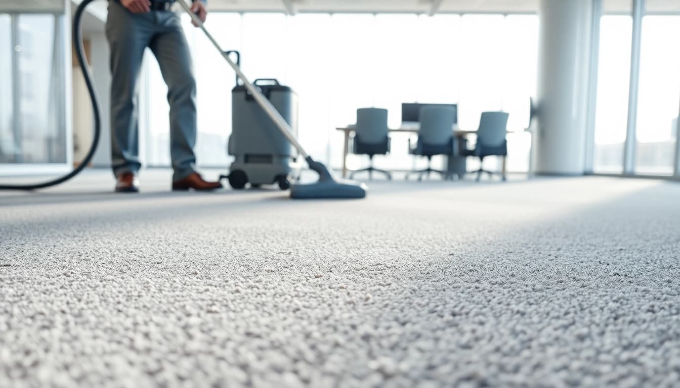 Engaging commercial carpet cleaning in progress showcasing techniques and advanced equipment.
