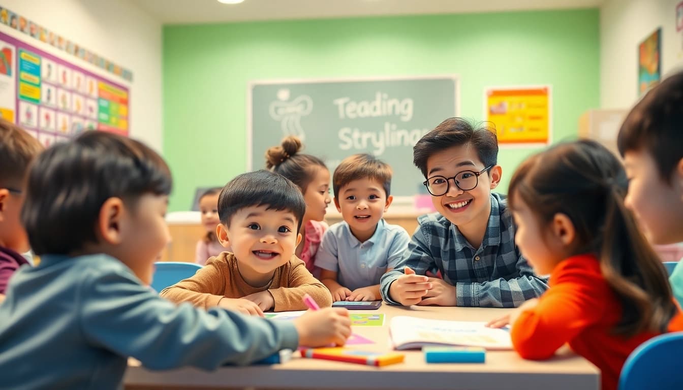 QQキッズ カリキュラムのオンラインクラスに参加する子どもたち。楽しい学習の交流を披露している。