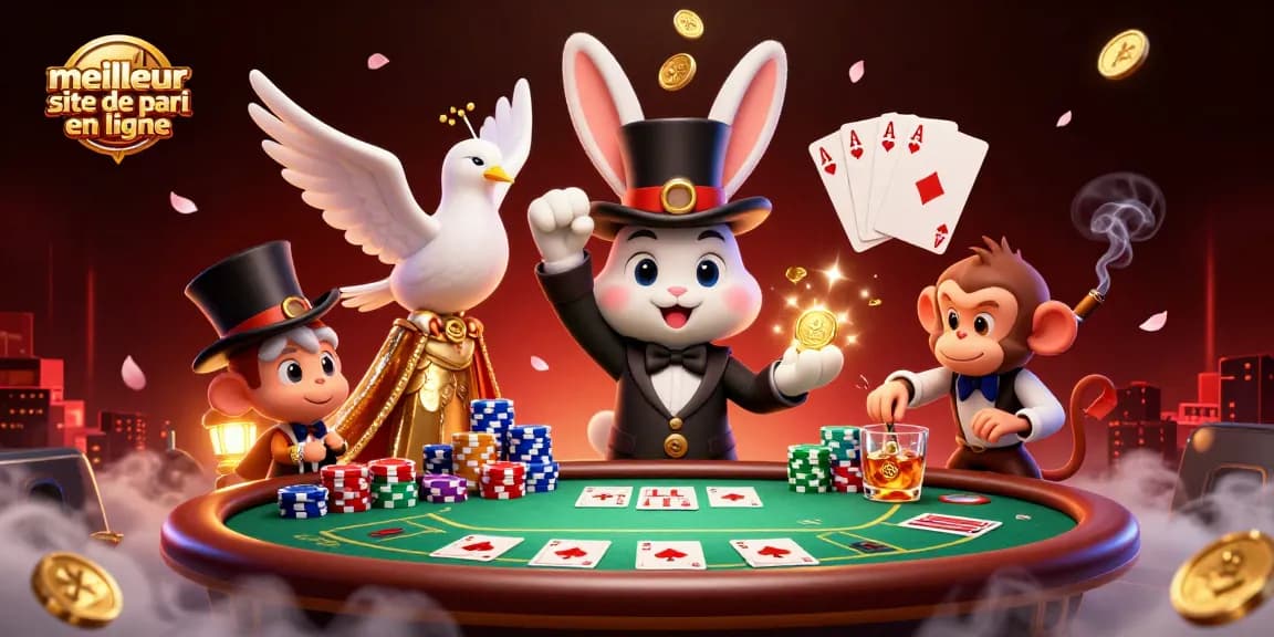 Jouez sur le meilleur site de pari en ligne avec des personnages de casino animés et des éléments riches.