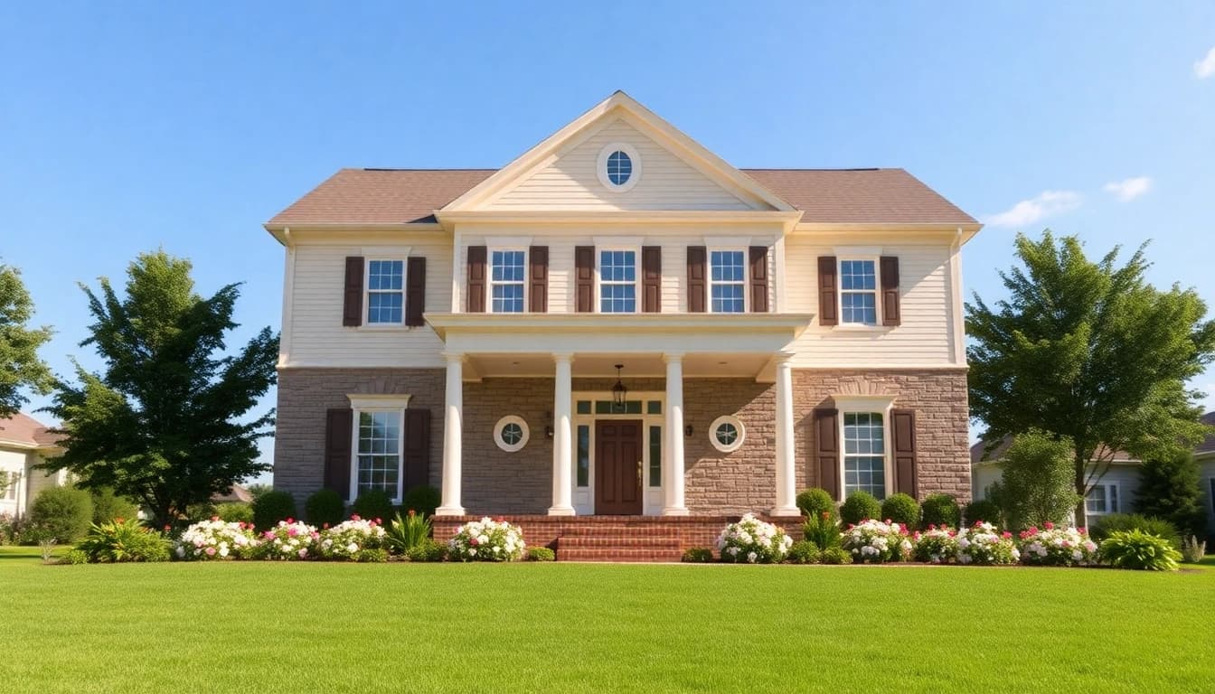 Stunning Winchester Foursquare Revival house showcasing elegant architecture and lush surroundings.