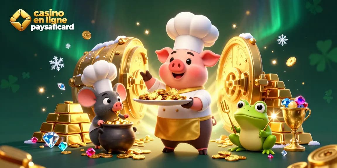 Jouer au casino en ligne paysafecard avec des personnages animés et des trésors scintillants.