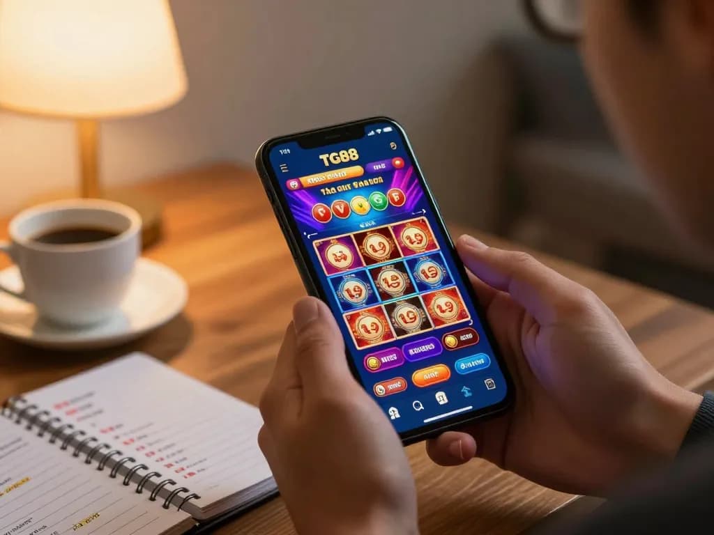 Engaging in TG88 mobile gaming while enjoying a cozy home atmosphere.