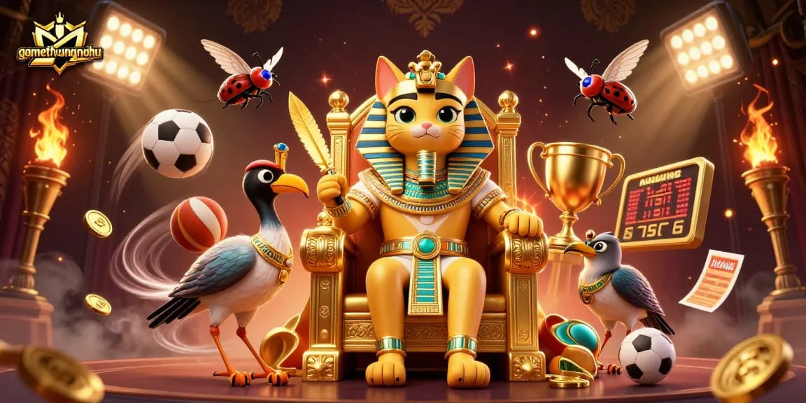 Experience thrilling wins with gamethuongnohu in a vibrant 3D casino scene filled with dynamic action.