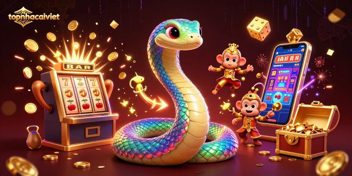 Win big with topnhacaiviet showcasing dynamic casino elements in an engaging 3D illustration.