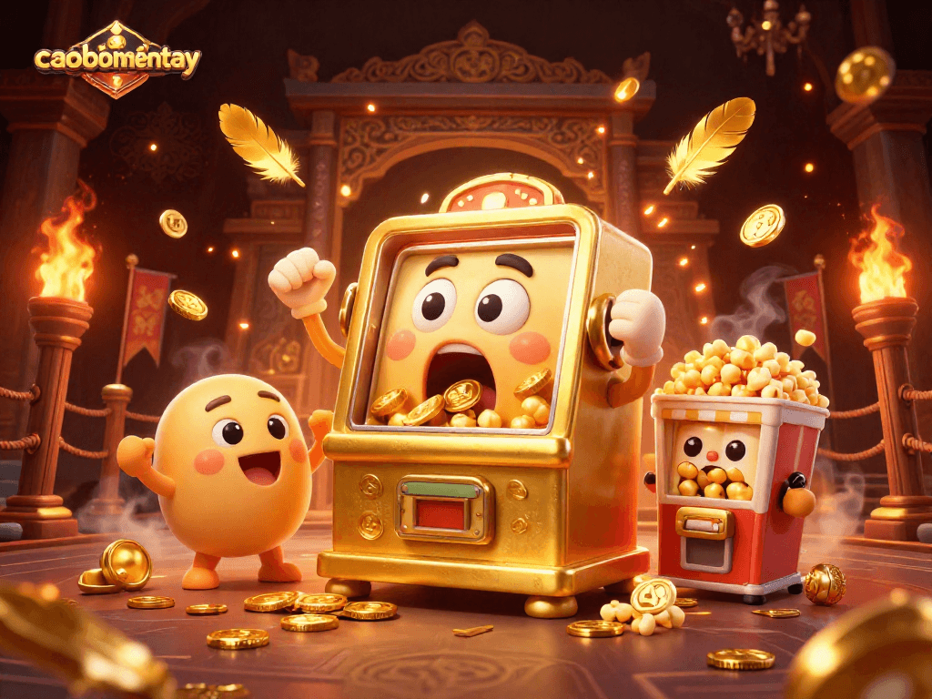 Spin the caoboimientay jackpot with golden slot machines cheering and vibrant casino action.