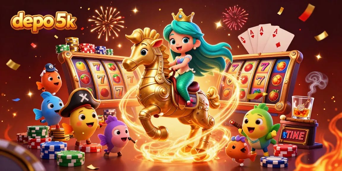 Spin the reels at depo 5k and experience the thrill of winning big with vibrant casino elements!