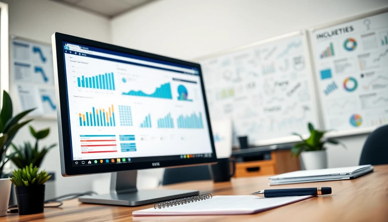 Visualize competitive intelligence analysis in a modern workspace with data analytics tools.