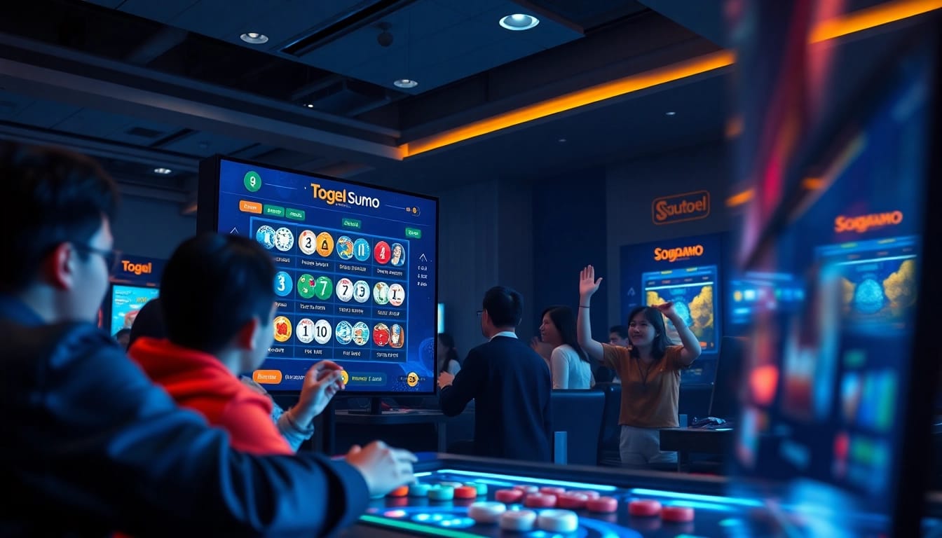 Adegan permainan online yang menarik yang menampilkan lingkungan Togel Sumo Sumotogel yang penuh warna.