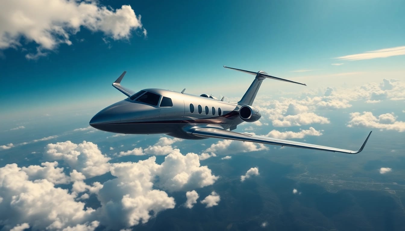 Book premium jet services at https://flymarquis.com with luxurious aircraft against a clear sky.