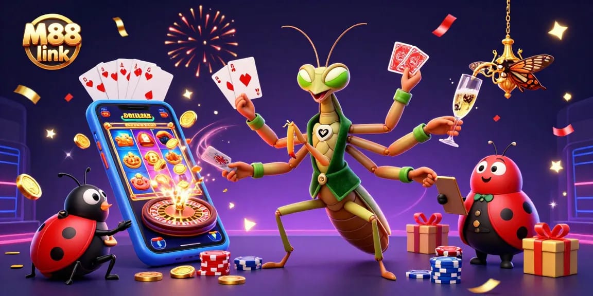 Engage with thrilling gameplay at M88 link featuring exciting casino characters and vibrant gambling elements.