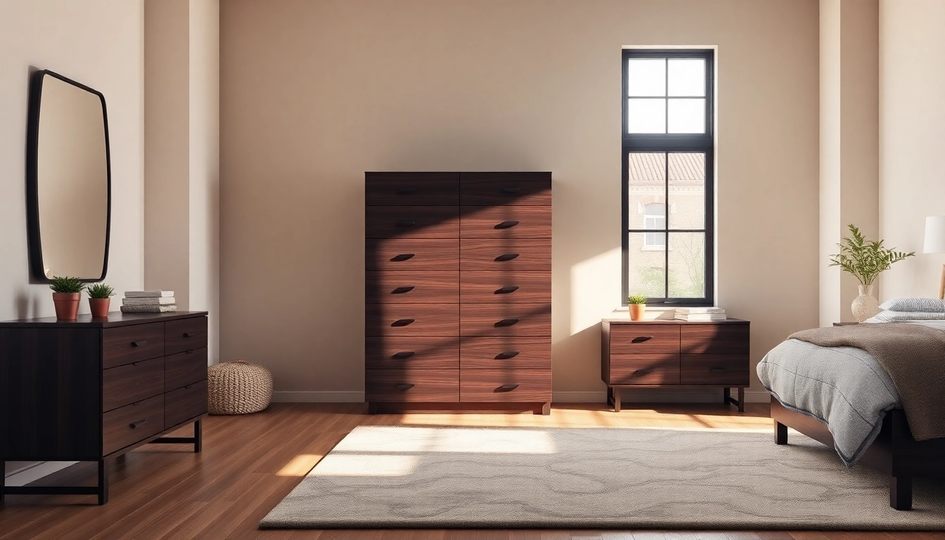 Stunning chest of drawers elegantly showcased in a modern bedroom setting.