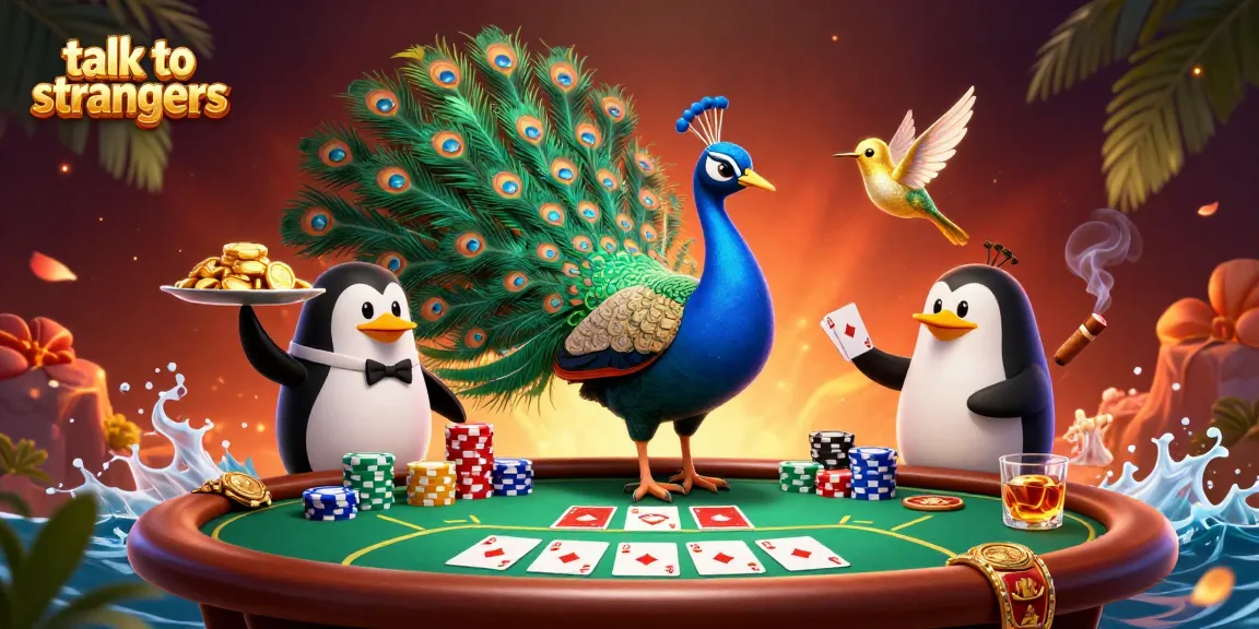 Engage with verified users as you talk to strangers in a vibrant casino-themed scene.