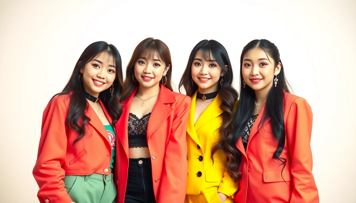 Engaging portrait of blackpink members showcasing their unique styles and expressions.