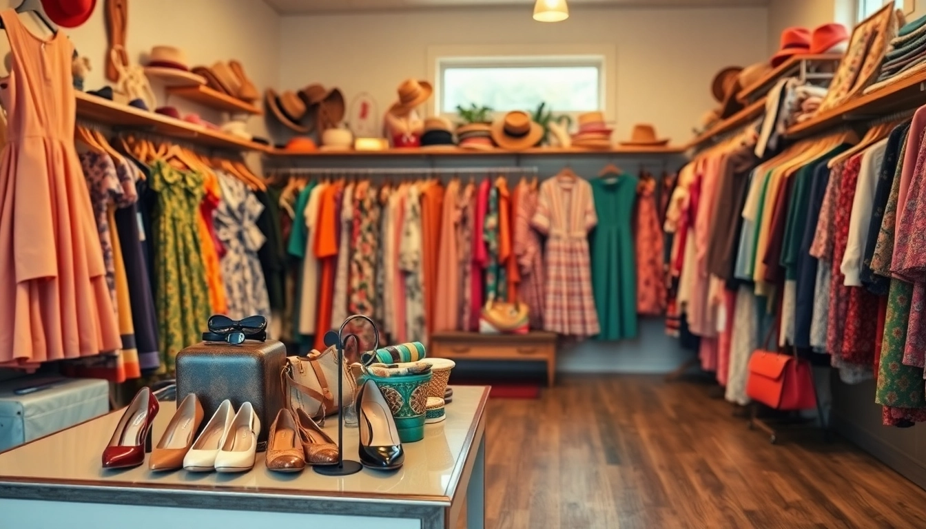 Shop vibrant vintage clothing treasures at https://thrift-vintage.com/, displaying colorful secondhand garments.