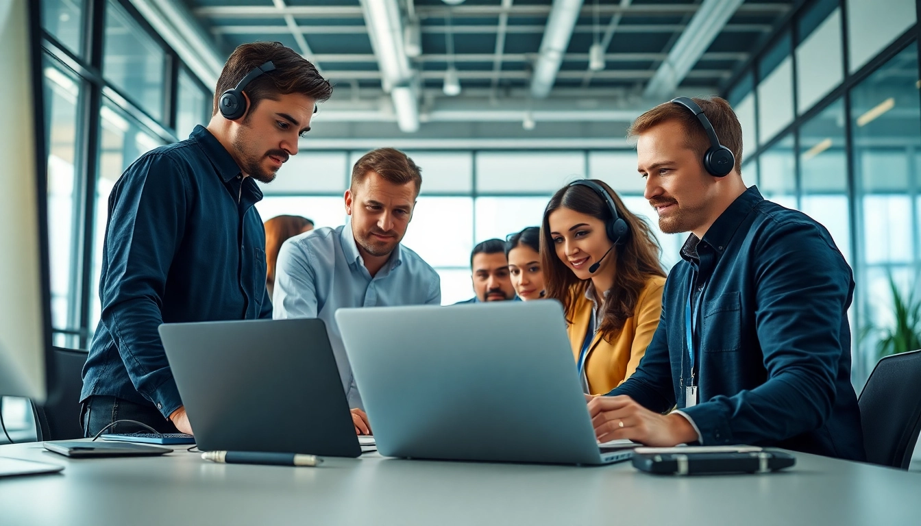IT support services experts collaborating efficiently in a modern office.