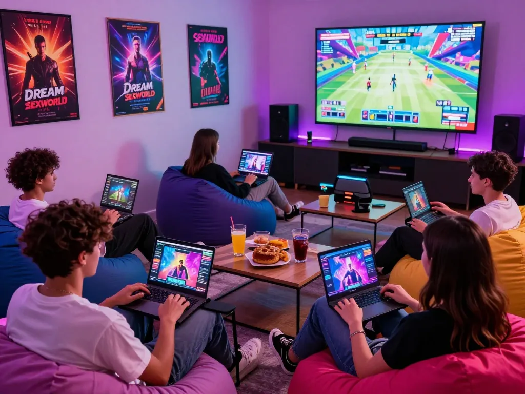 Play free porn games online in a vibrant gaming atmosphere with friends, featuring popular titles and devices.