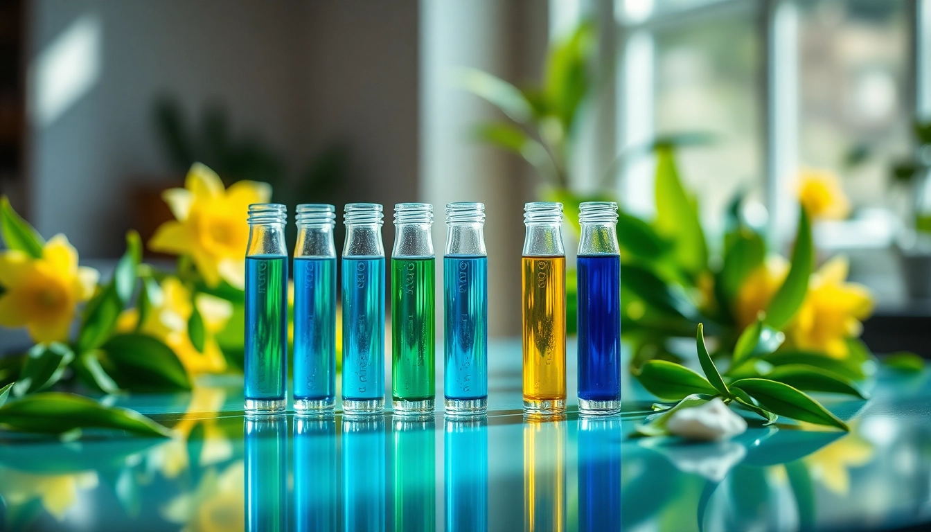Vibrante Flüssigkeiten in stilvollen Vials, die die Welt des liquid verkörpern.