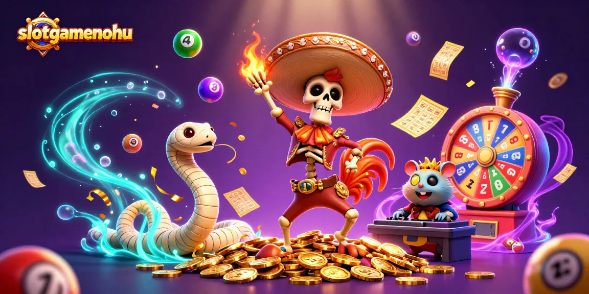 Experience thrilling gameplay with slotgamenohu's vibrant 3D casino illustration featuring unique characters.