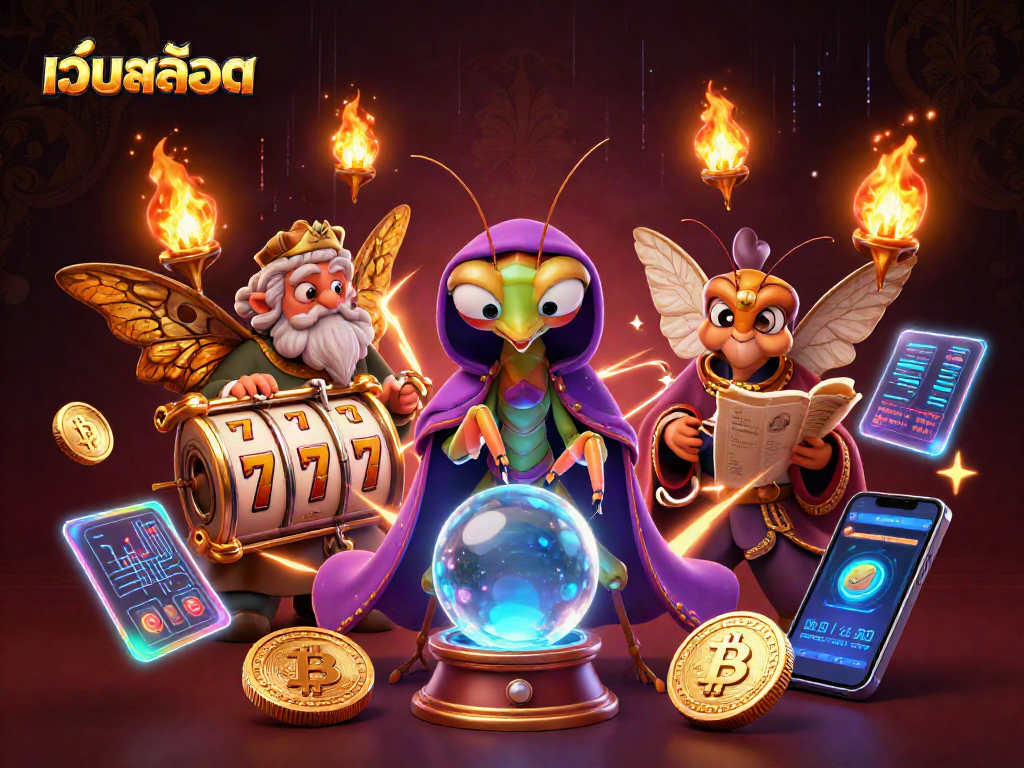 Engage with เว็บสล็อต through a mystical fortune teller and ancient librarian in a vibrant casino world.