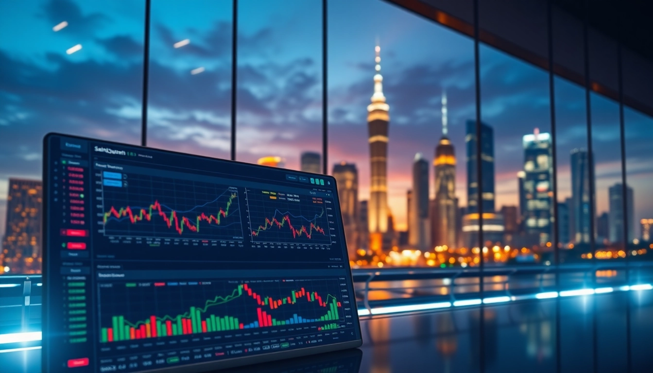 Engaged trader using the saintquant platform on a dynamic crypto trading interface.
