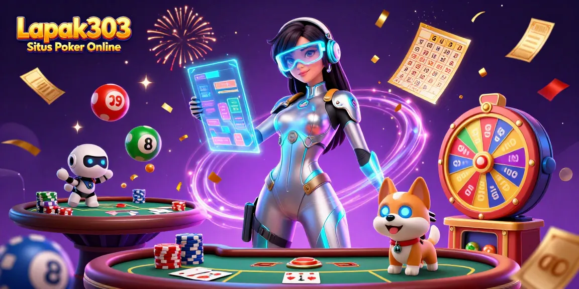 Engage with Lapak303 Situs Poker Online through an exciting 3D casino action scene.