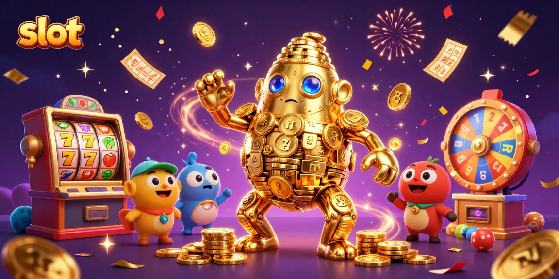 Engage with exciting slot games featuring a golden golem and lively symbols.