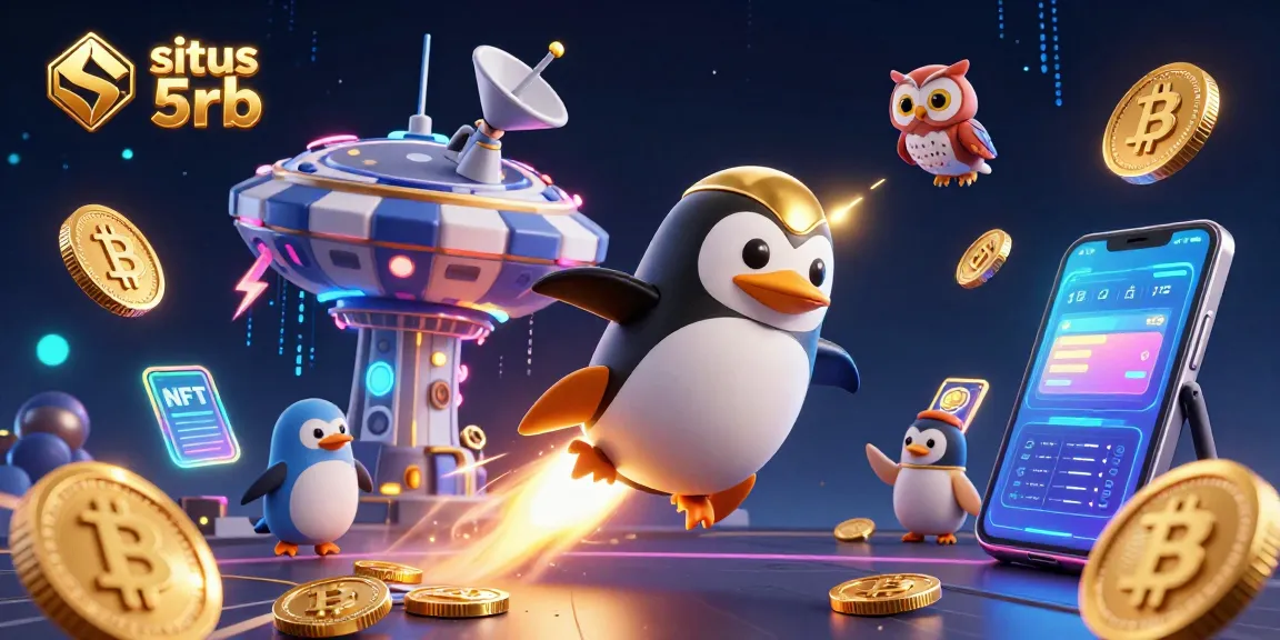 Engage with the exciting world of situs depo 5rb as a golden penguin rockets toward a glittering casino station.