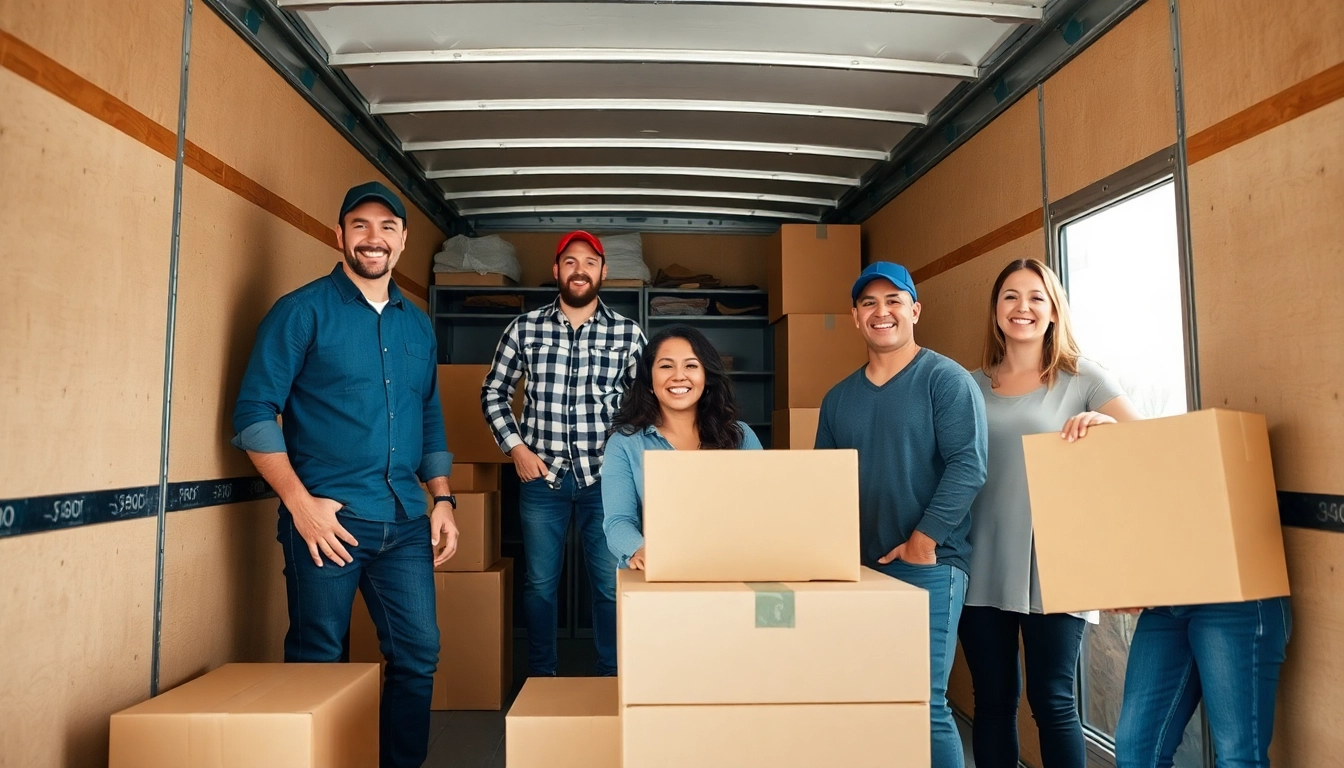 Local moving company team efficiently packing belongings for a hassle-free move.