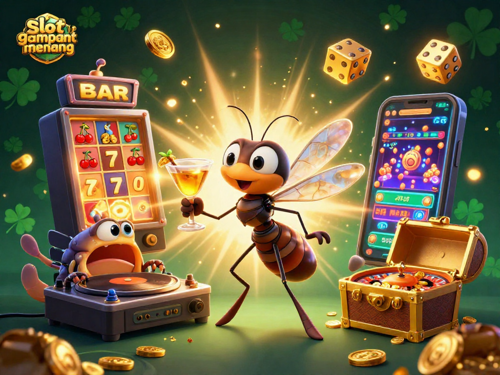 Experience winning opportunities with slot gacor gampang menang in this vibrant casino illustration.