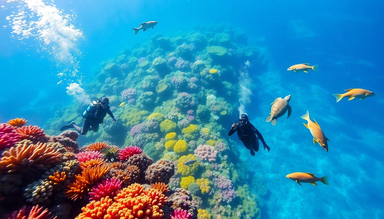 Experience marine beauty with https://marvinscubaexpeditions.com as divers engage with vibrant coral reefs.