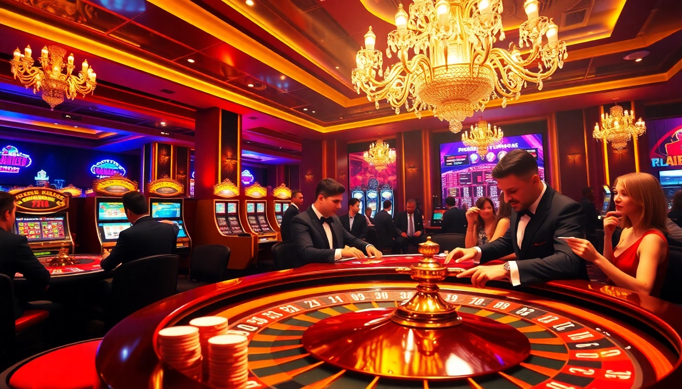 Découvrez l'excitation du meilleur casino en ligne avec une action de jeu vibrante et un décor luxueux.