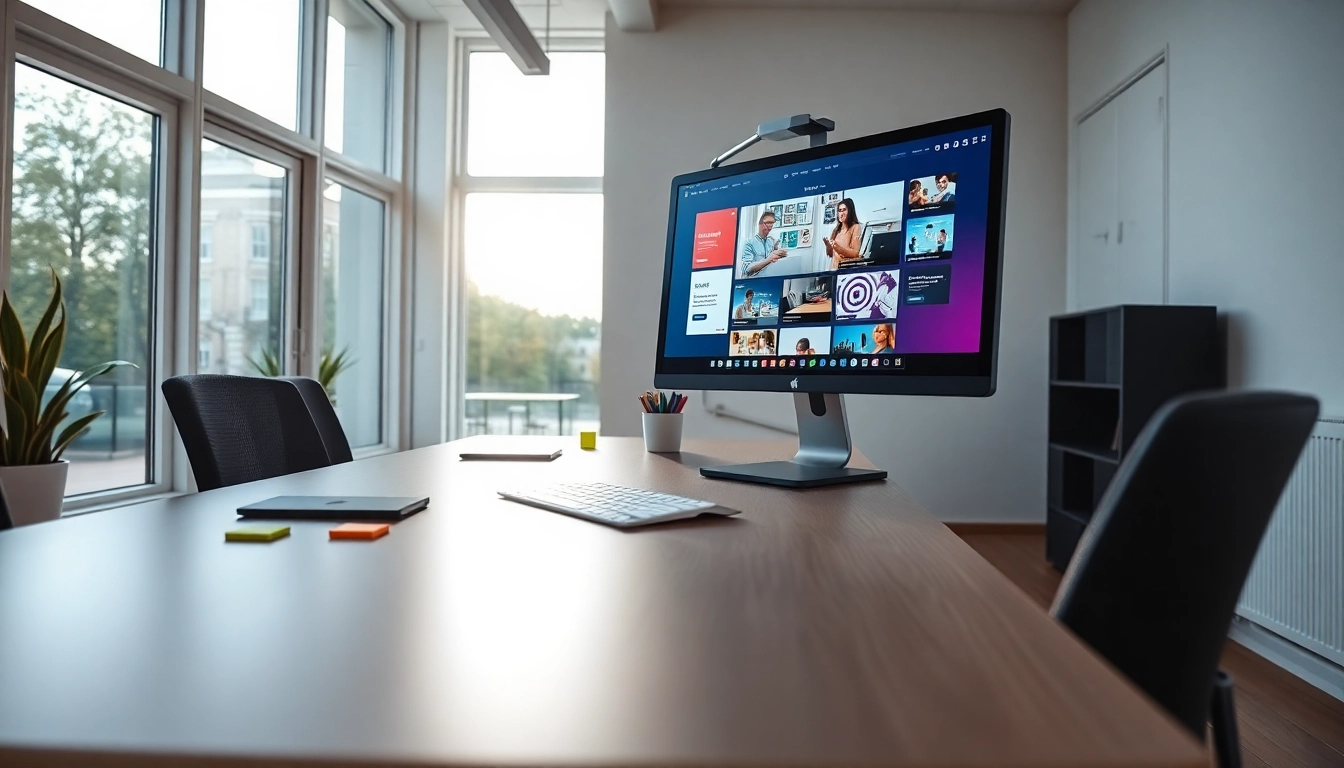Showcasing stunning Website Design Hereford with a modern workspace, sunlight, and creative tools.