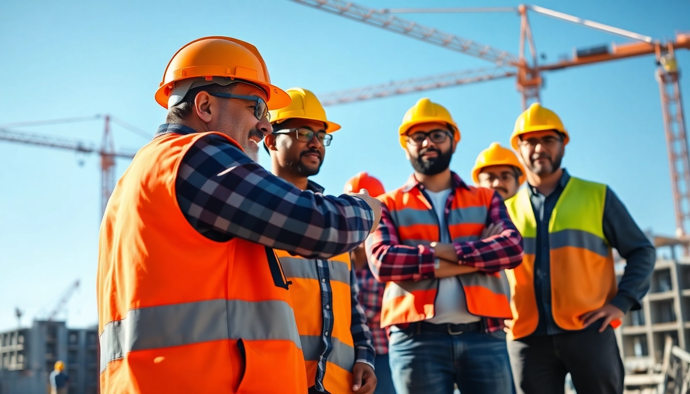 Construction safety training session with diverse workers actively engaged in learning.