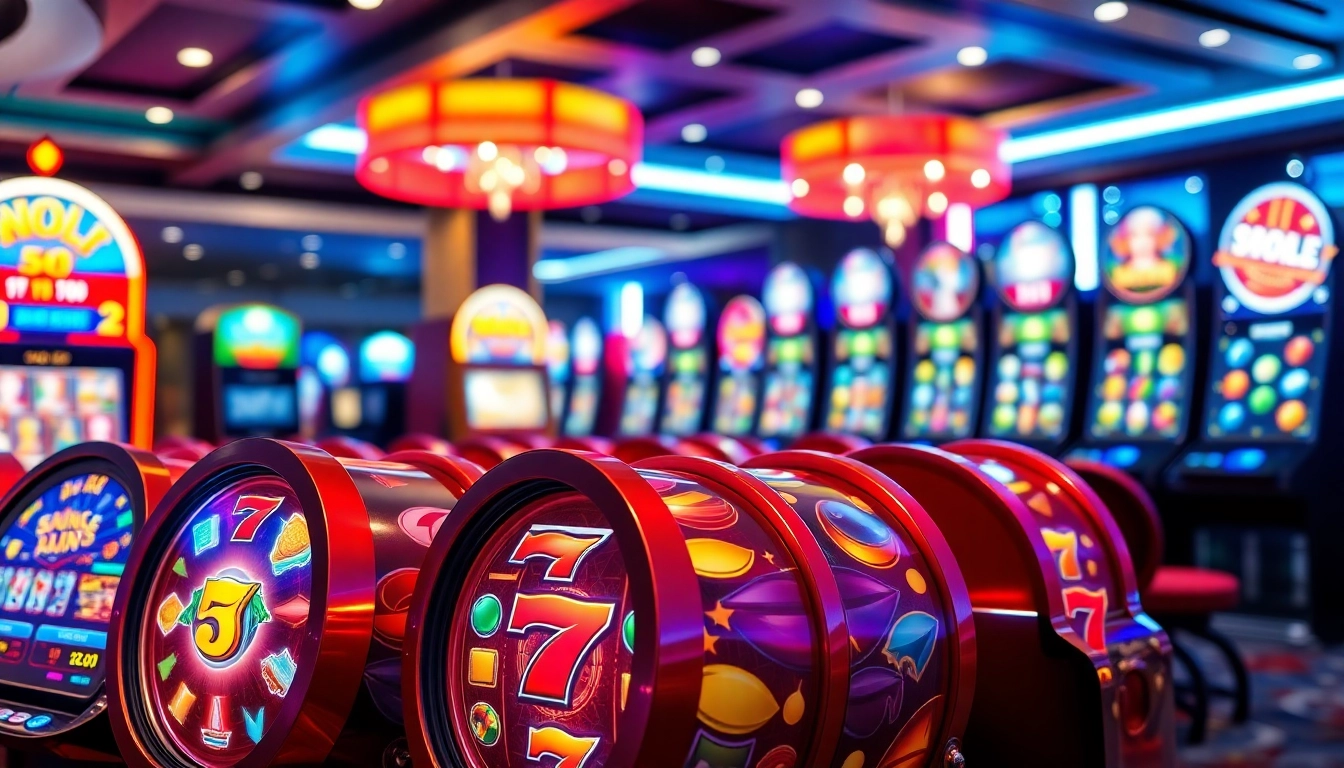 Engage with dynamic Online slots Uk featuring colorful machines in a vibrant casino setting.