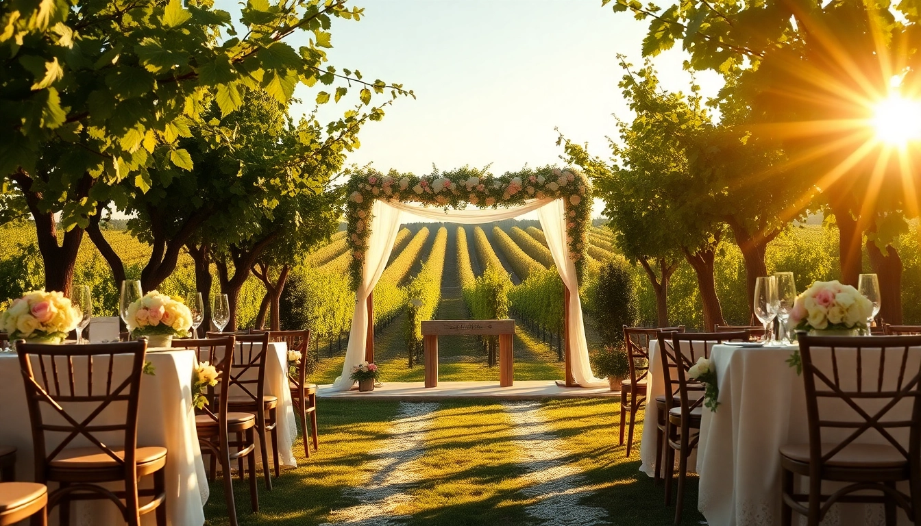 Captivating scene of a Clarksburg wedding ceremony amidst lush vineyards.
