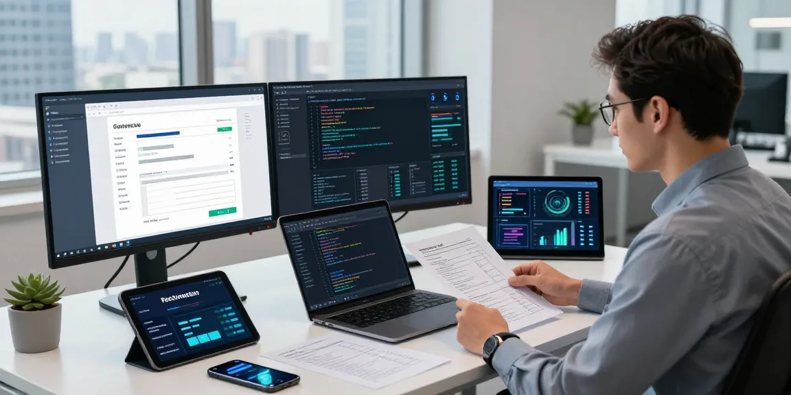 Detect fake receipt analysis in a modern cybersecurity workspace with advanced software and multiple monitors.
