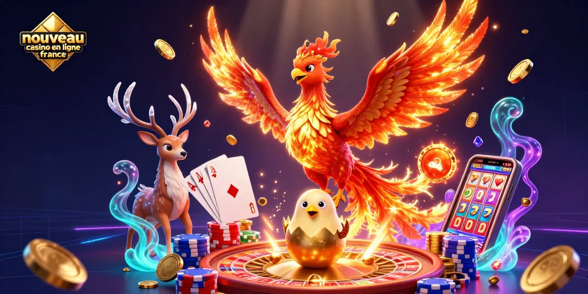 Visualisez le nouveau casino en ligne France avec un phœnix flamboyant et de l'action excitante.